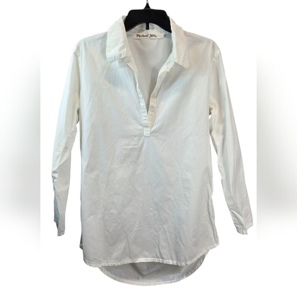 Michael Stars White Cotton Collared Tunic S